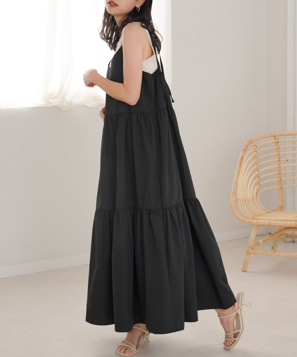 RIBBON STRAP TEARED ONEPIECE