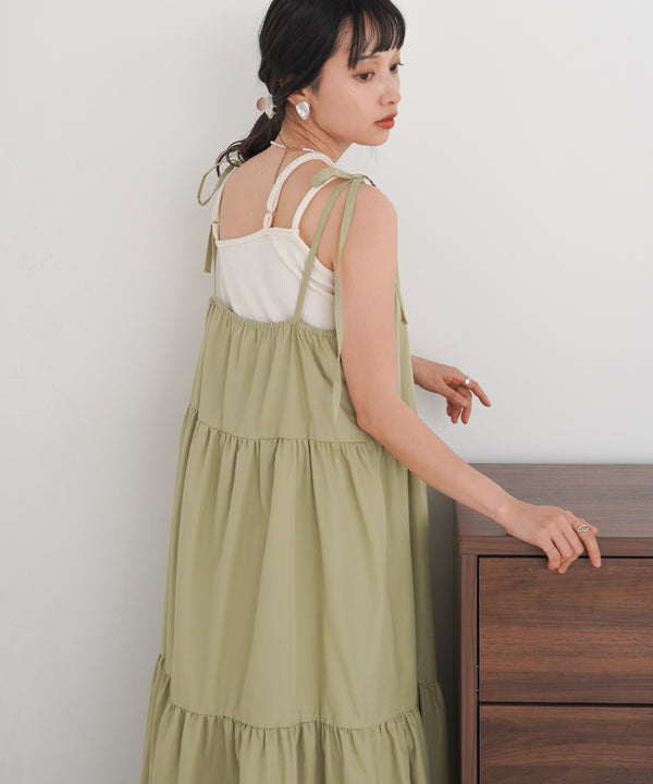 RIBBON STRAP TEARED ONEPIECE