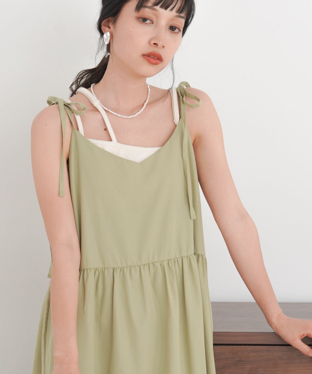 RIBBON STRAP TEARED ONEPIECE