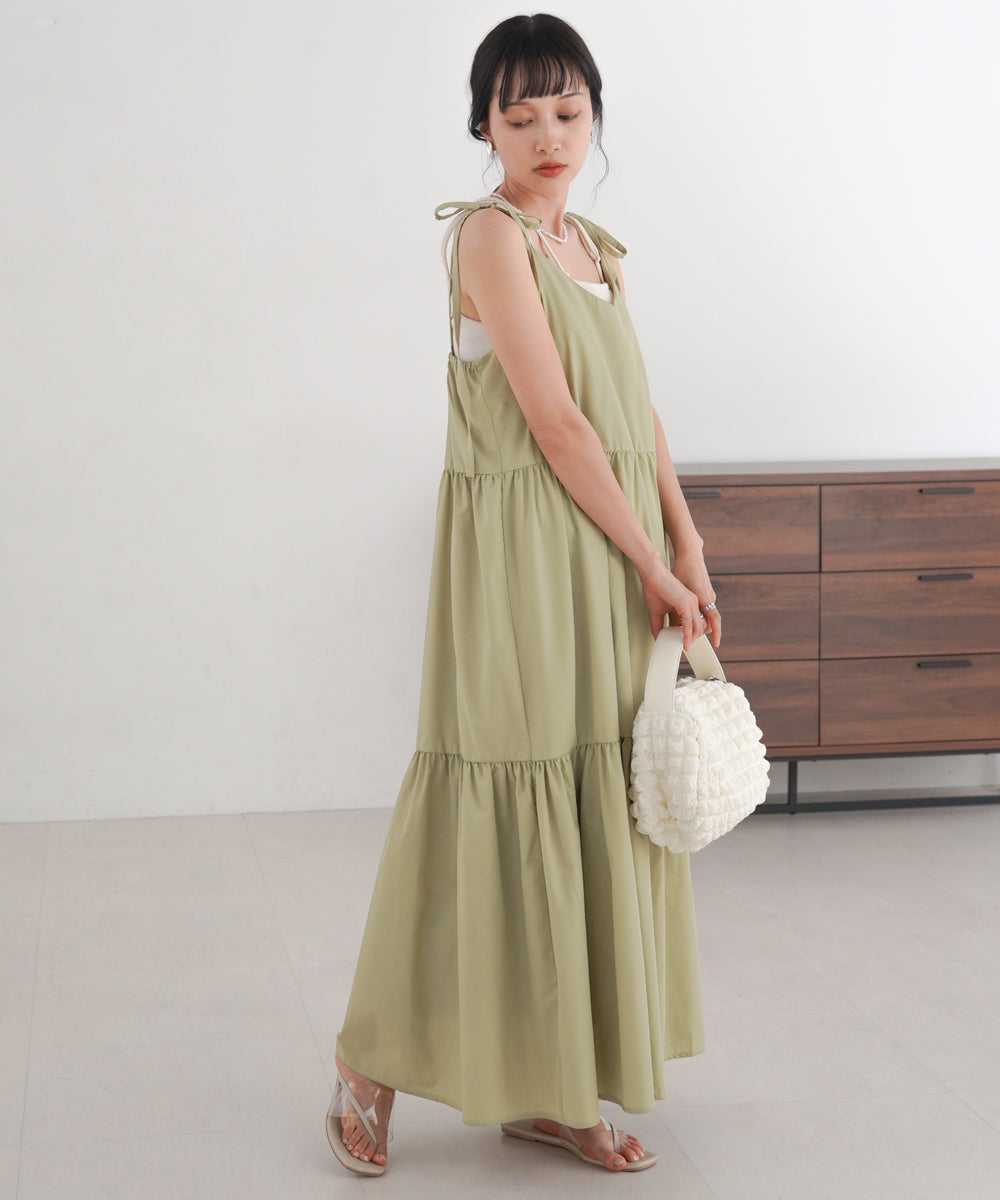 RIBBON STRAP TEARED ONEPIECE