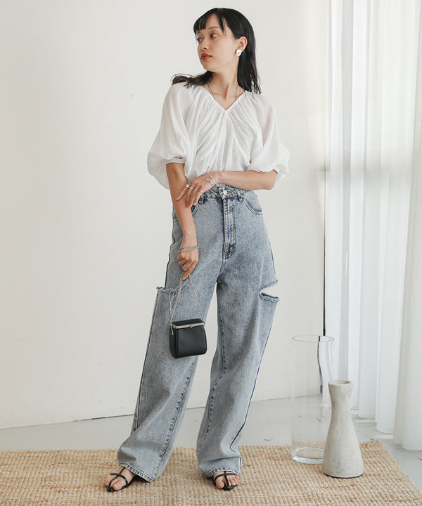 WRINKLED RUCHED TOPS