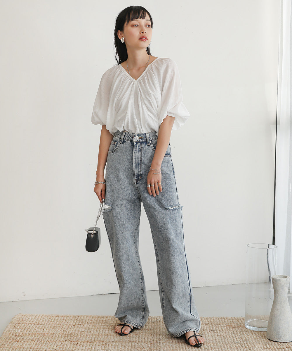 WRINKLED RUCHED TOPS