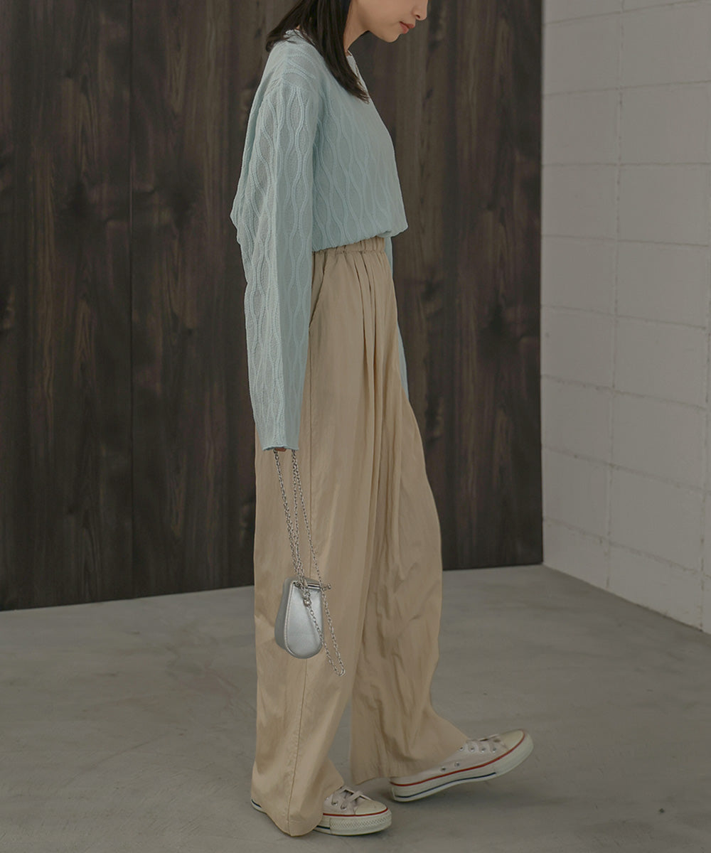 SEMI-WIDE NYLON PANTS