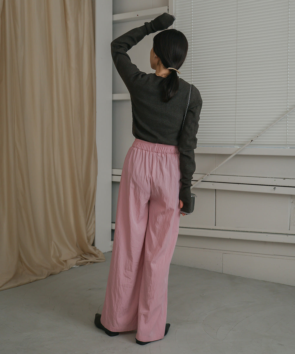 SEMI-WIDE NYLON PANTS