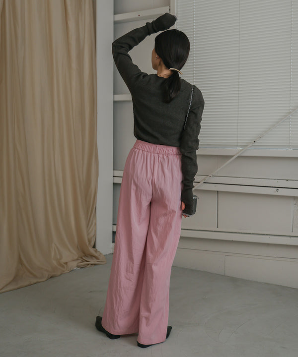 SEMI-WIDE NYLON PANTS