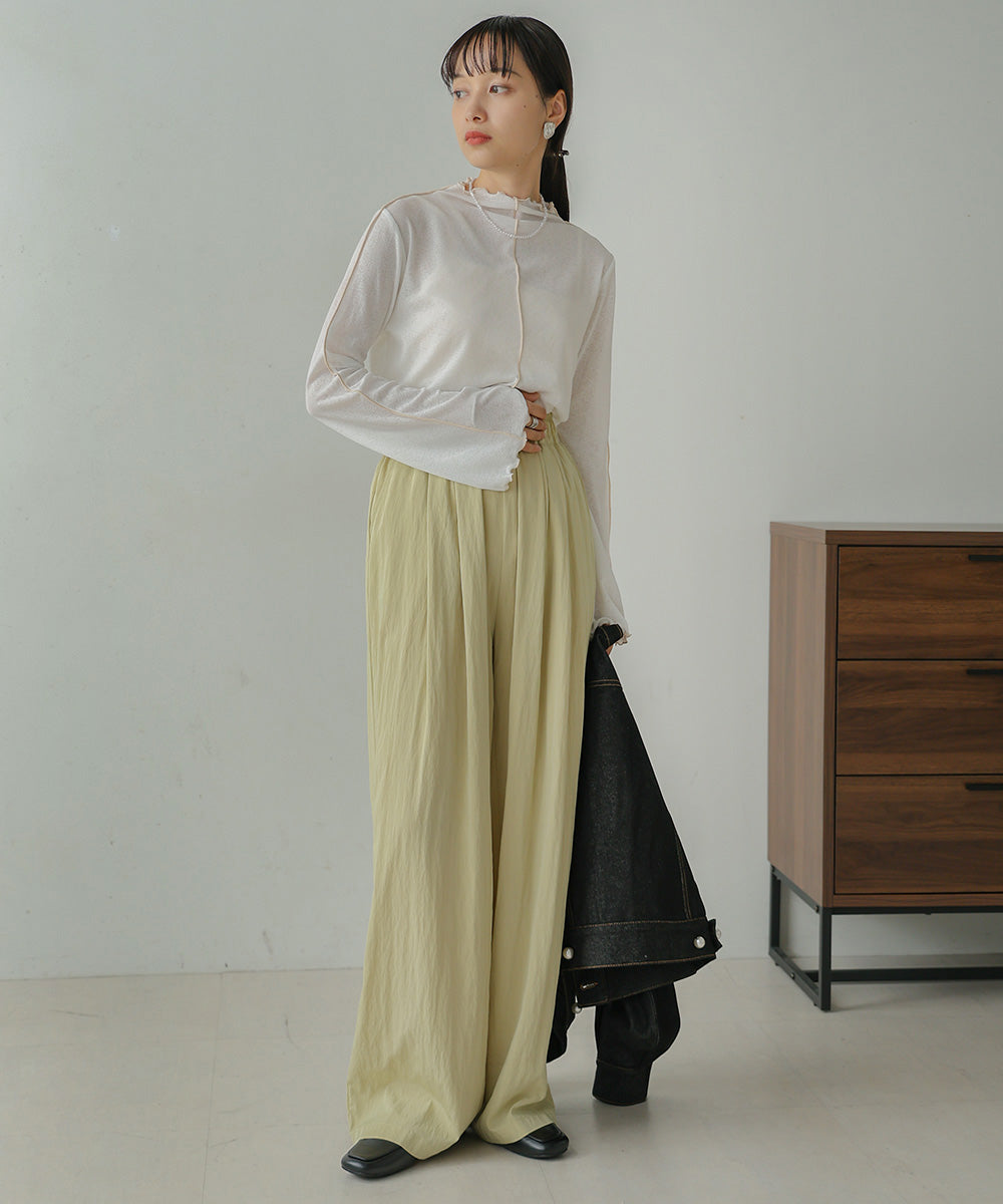 SEMI-WIDE NYLON PANTS