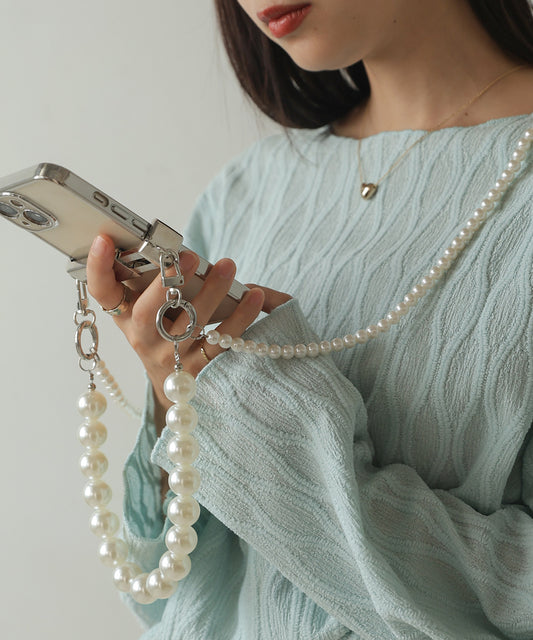 MIXED PEARL CELL PHONE STRAP