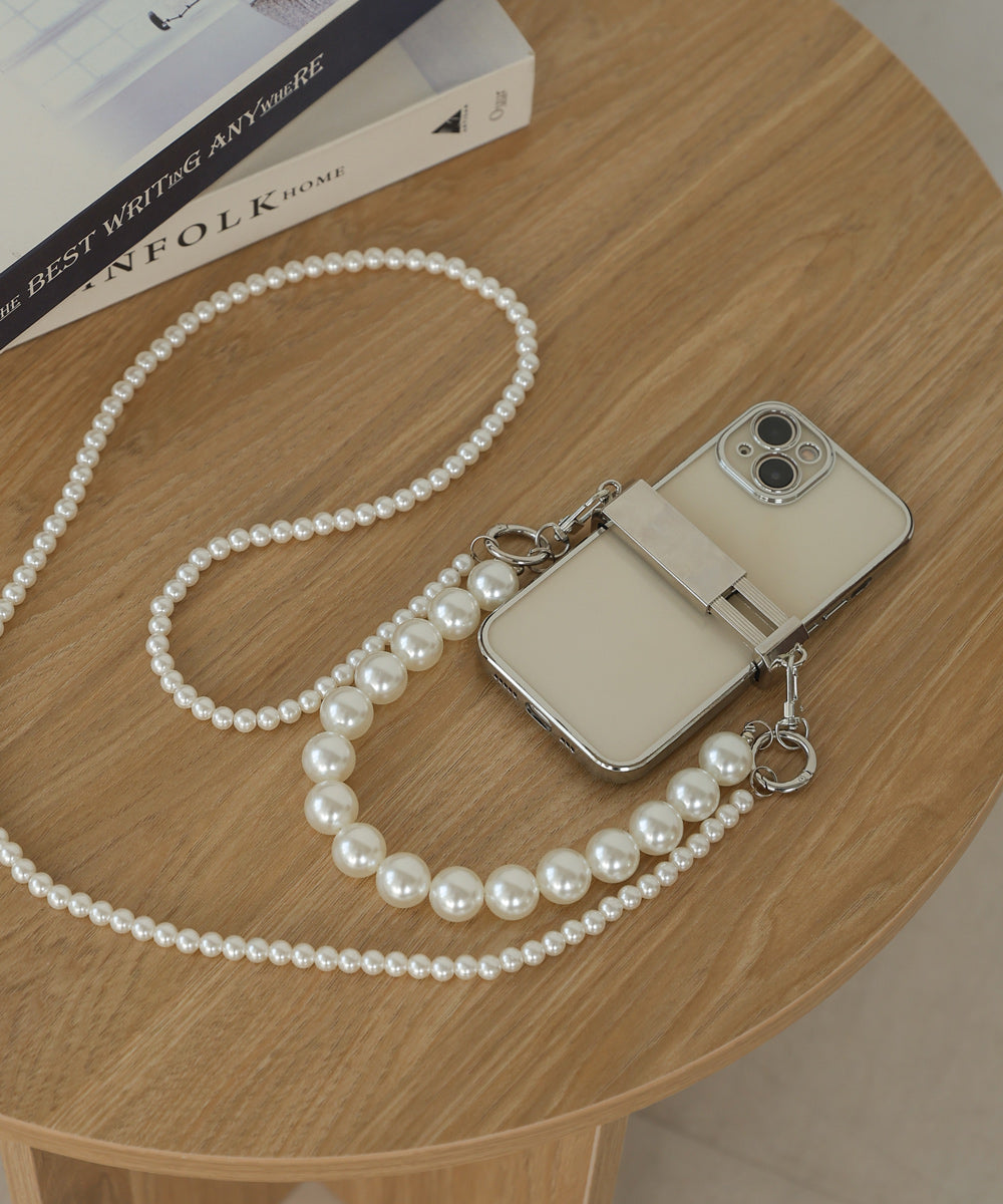 MIXED PEARL CELL PHONE STRAP