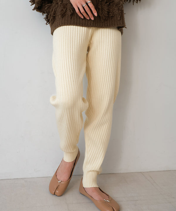 RIB KNIT JOGGER PANTS