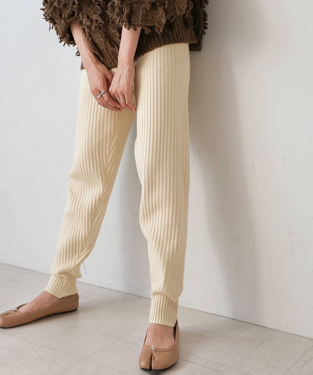RIB KNIT JOGGER PANTS