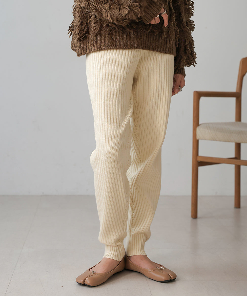 RIB KNIT JOGGER PANTS
