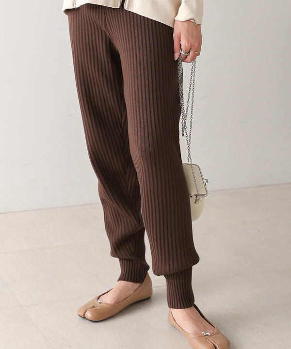 RIB KNIT JOGGER PANTS