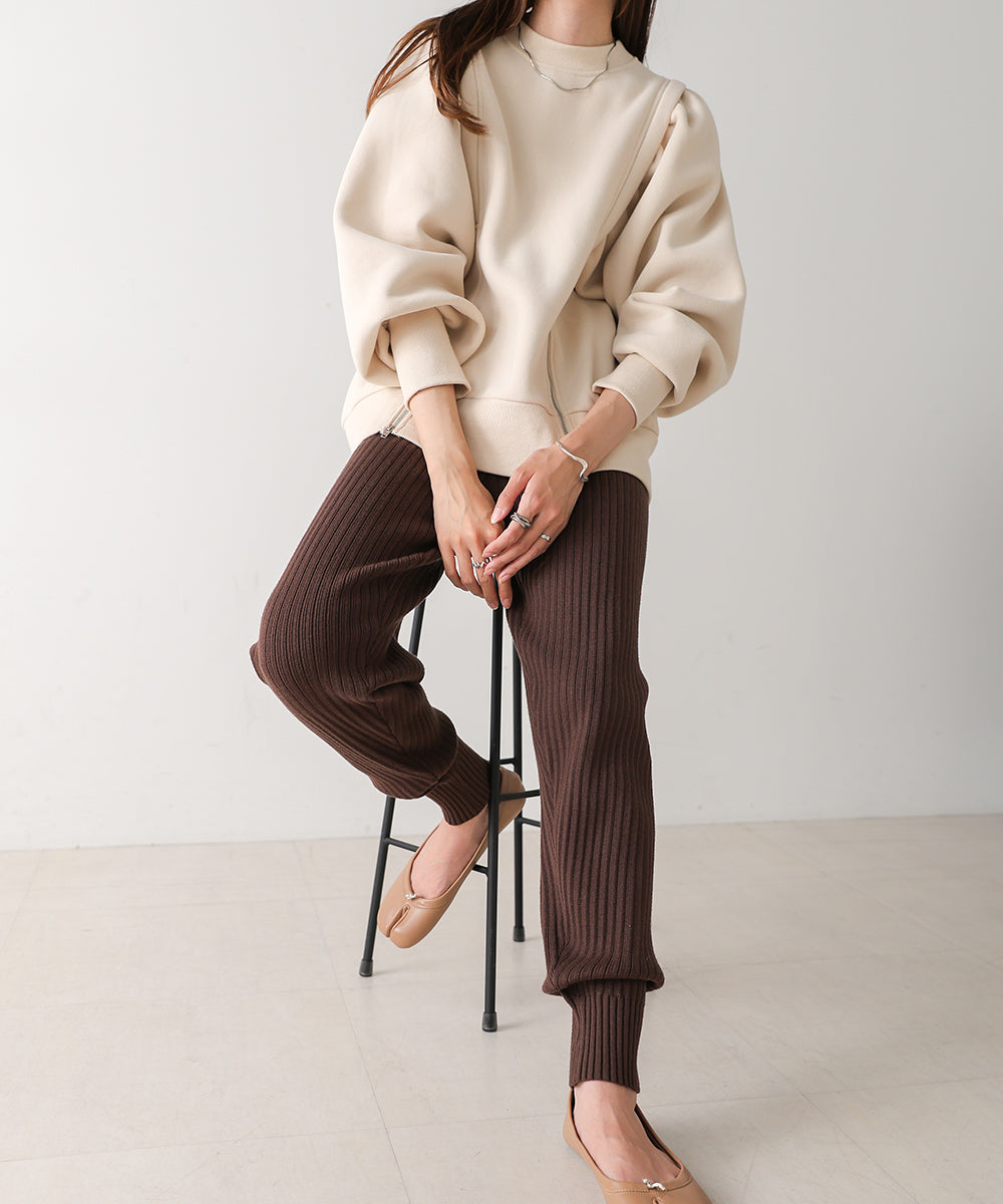 RIB KNIT JOGGER PANTS