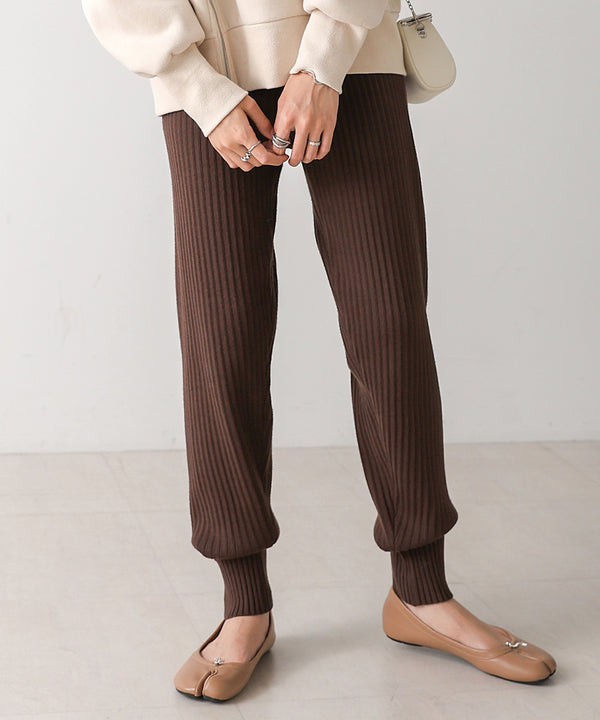 RIB KNIT JOGGER PANTS