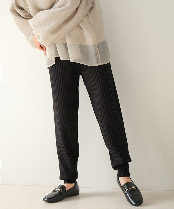 RIB KNIT JOGGER PANTS