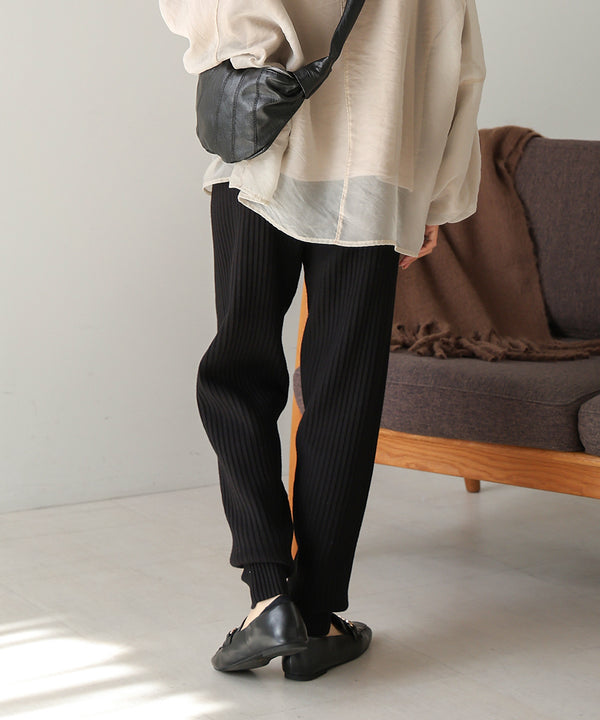 RIB KNIT JOGGER PANTS