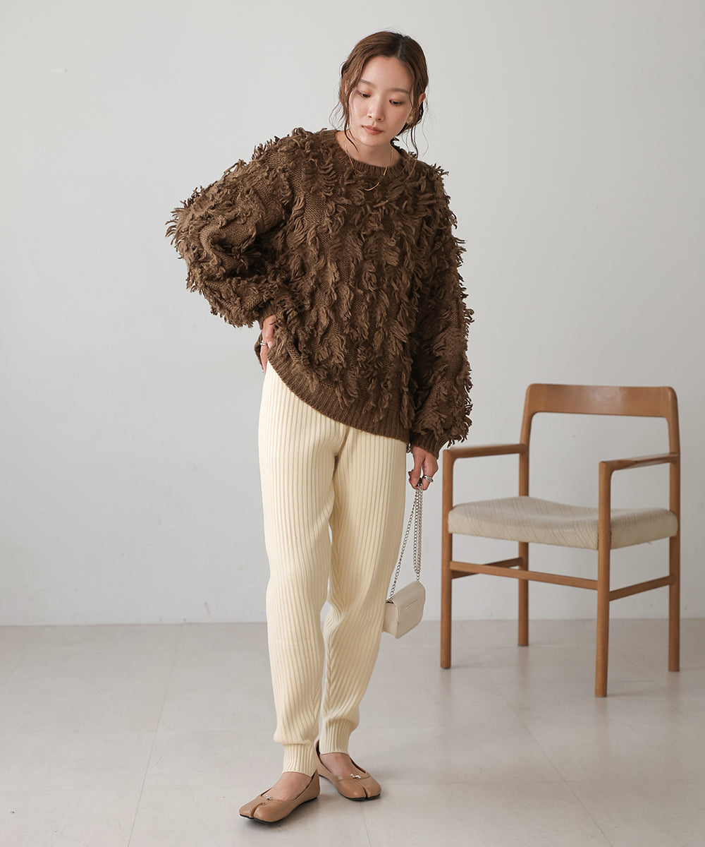 RIB KNIT JOGGER PANTS