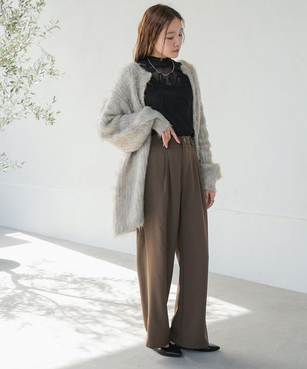2 TUCK CENTER PRESS STRAIGHT PANTS