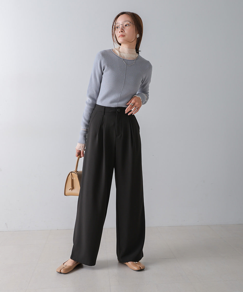 2 TUCK CENTER PRESS STRAIGHT PANTS