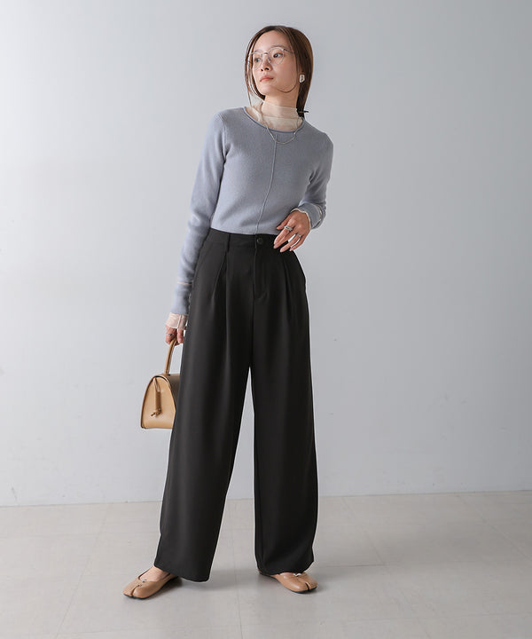 2 TUCK CENTER PRESS STRAIGHT PANTS