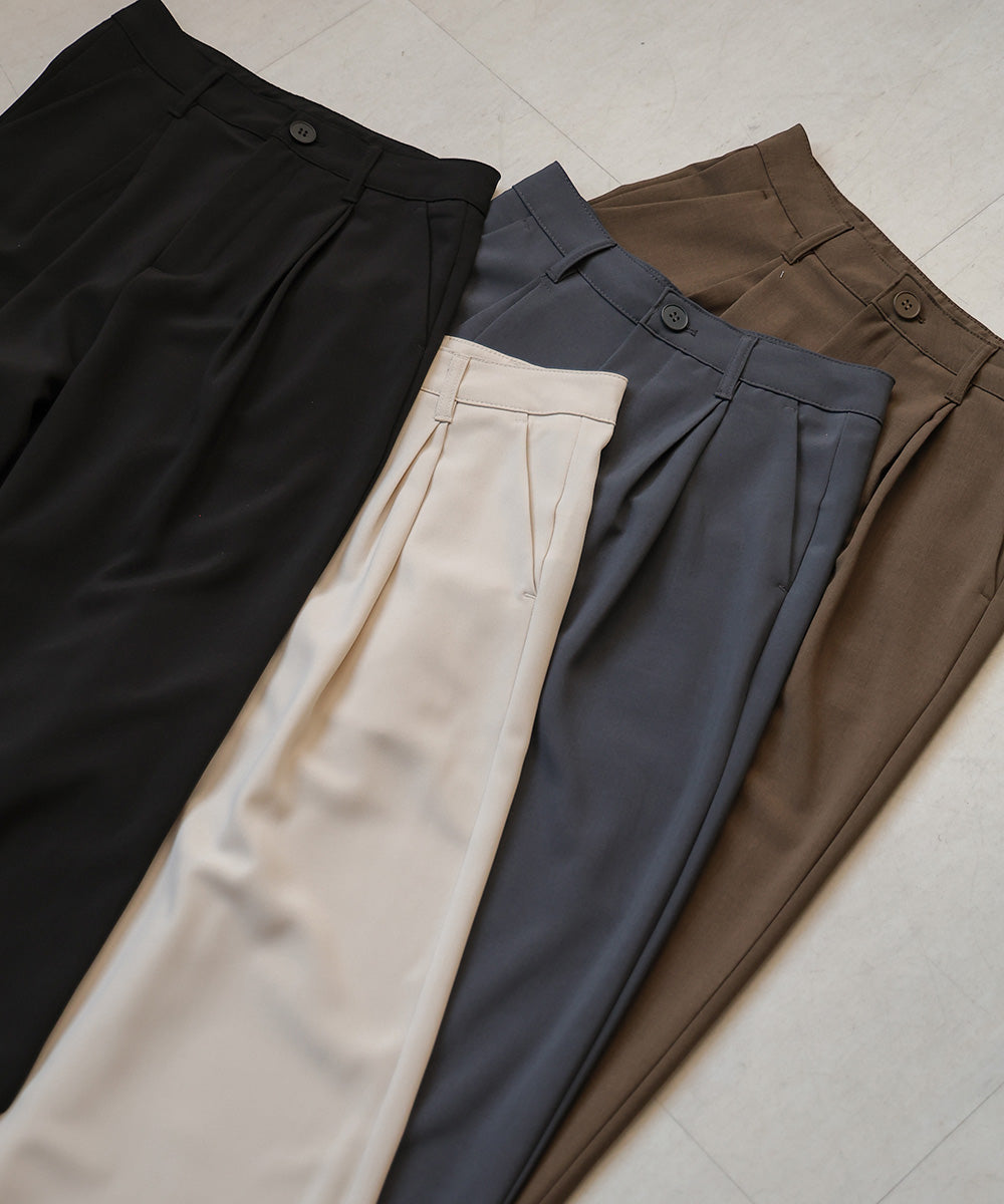 2 TUCK CENTER PRESS STRAIGHT PANTS
