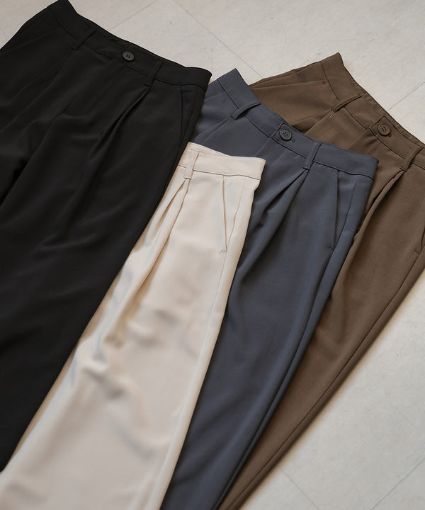 2 TUCK CENTER PRESS STRAIGHT PANTS
