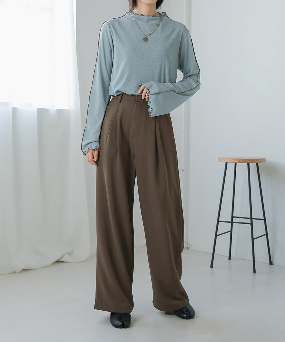 2 TUCK CENTER PRESS STRAIGHT PANTS