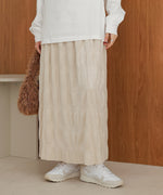 gathered velor skirt
