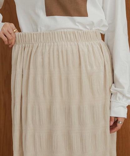 gathered velor skirt