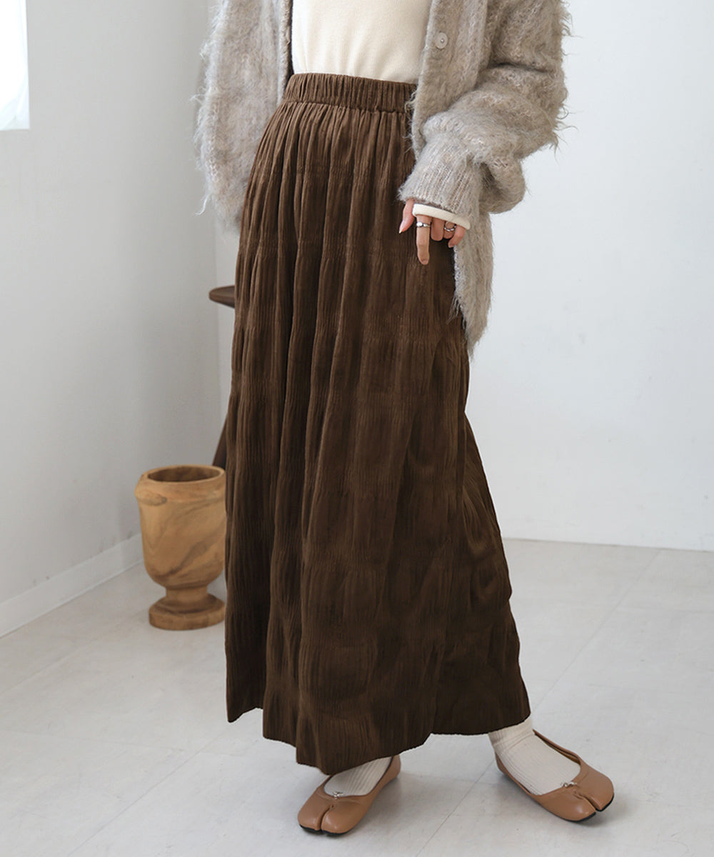 gathered velor skirt