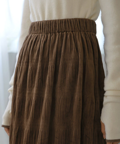 gathered velor skirt