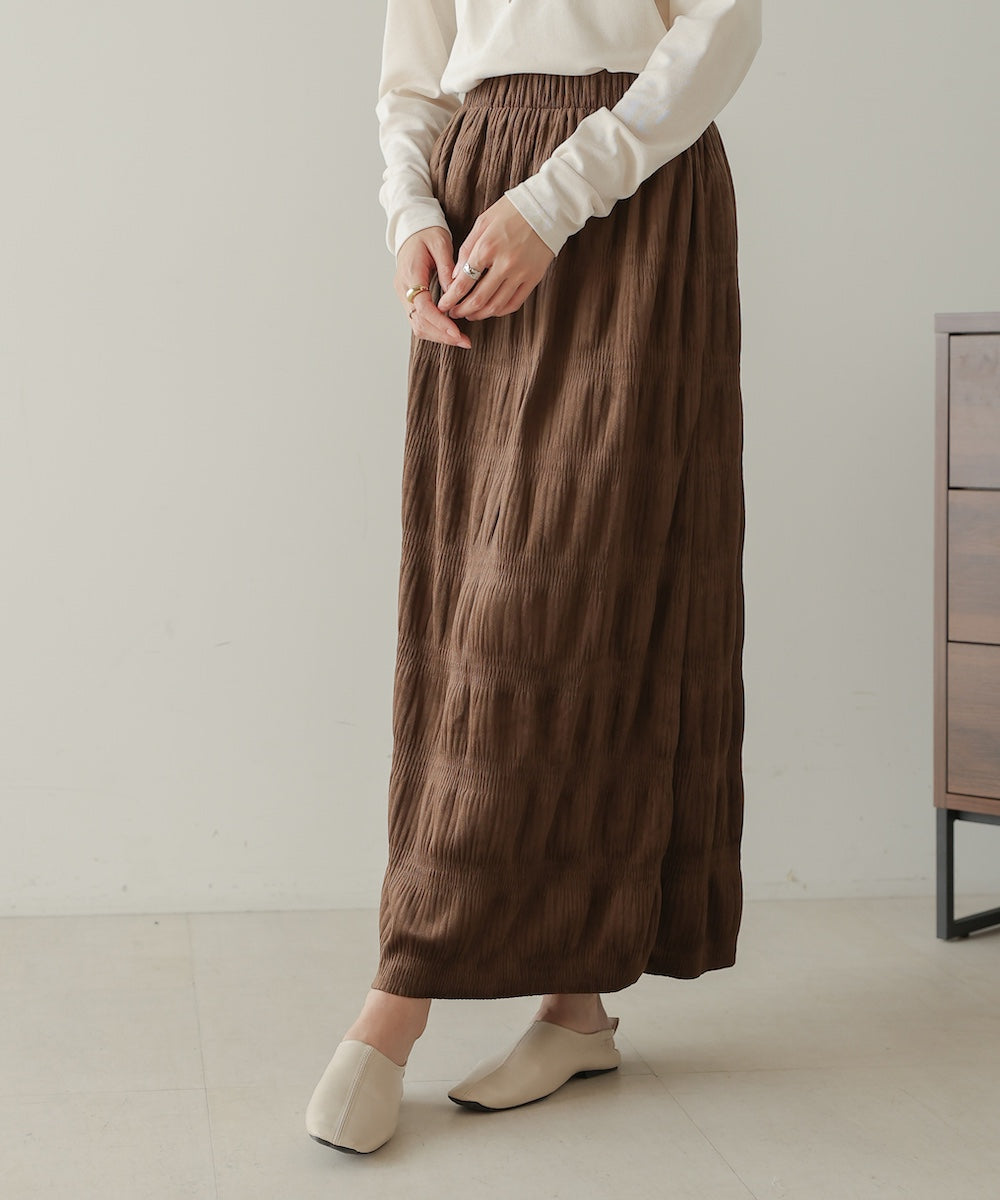 gathered velor skirt