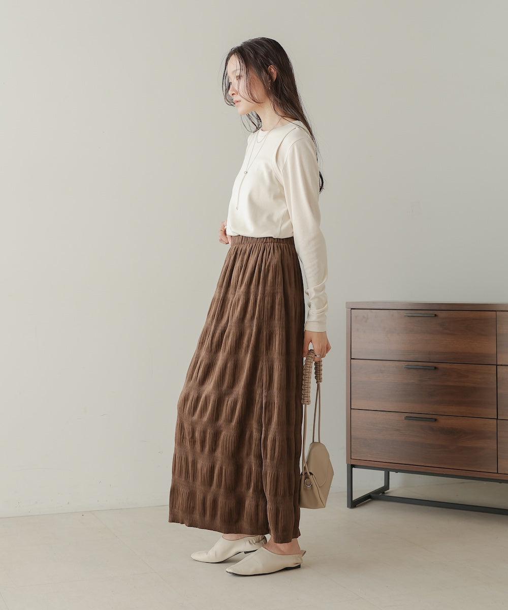 gathered velor skirt