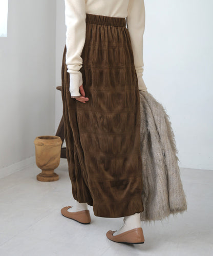 gathered velor skirt