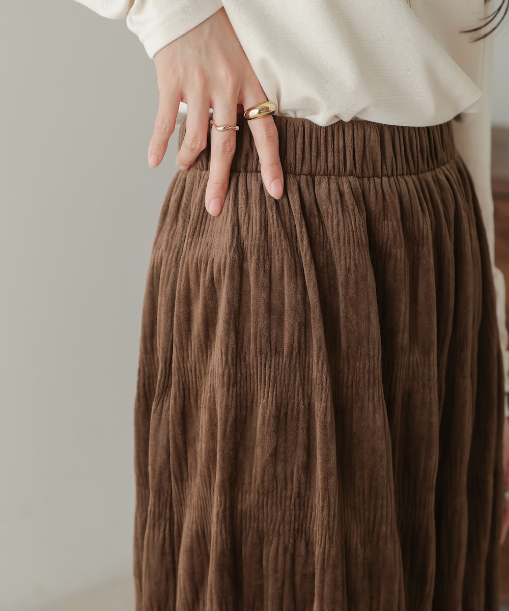 gathered velor skirt