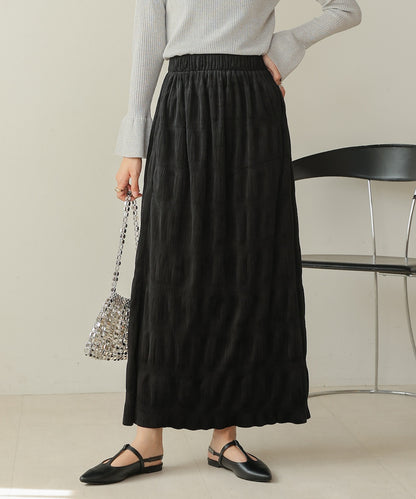 gathered velor skirt