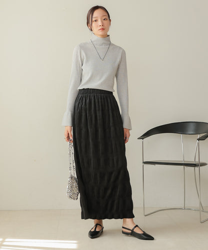 gathered velor skirt