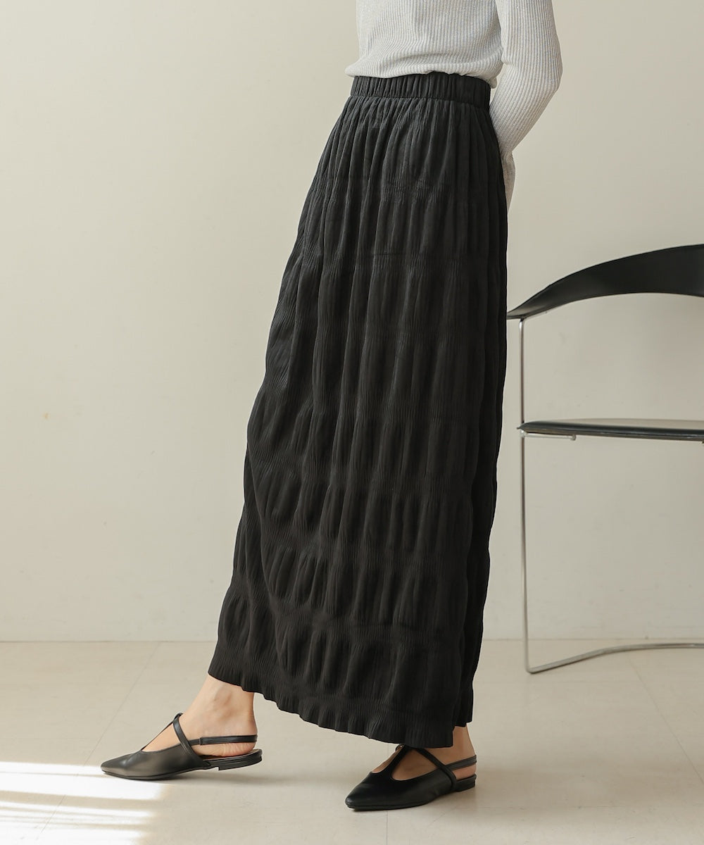 gathered velor skirt