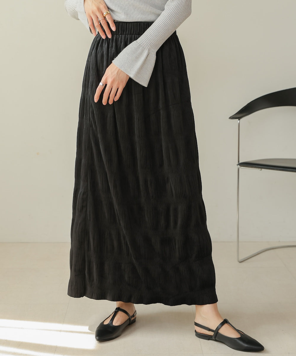 gathered velor skirt