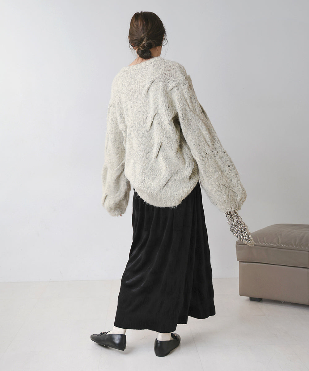gathered velor skirt