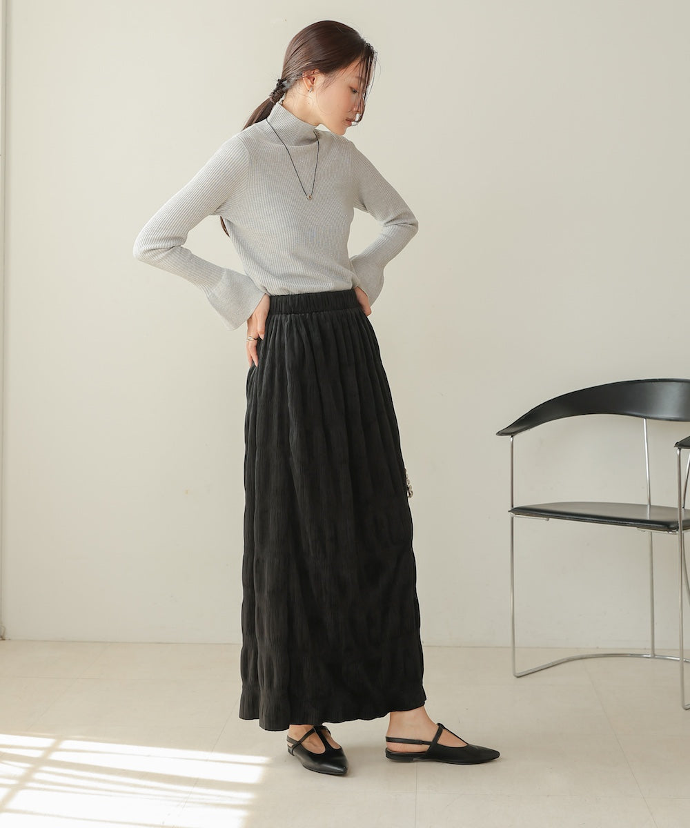 gathered velor skirt