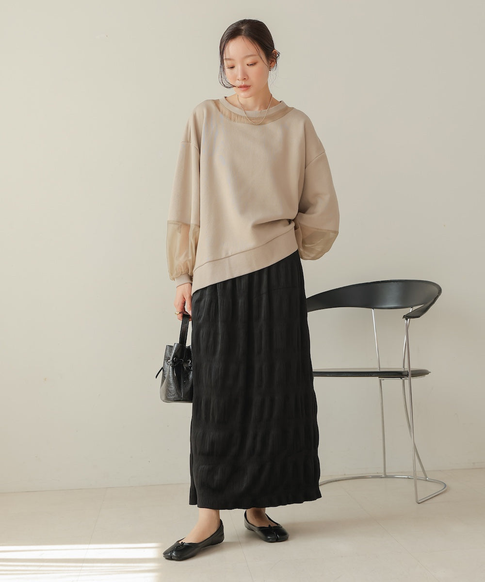 gathered velor skirt