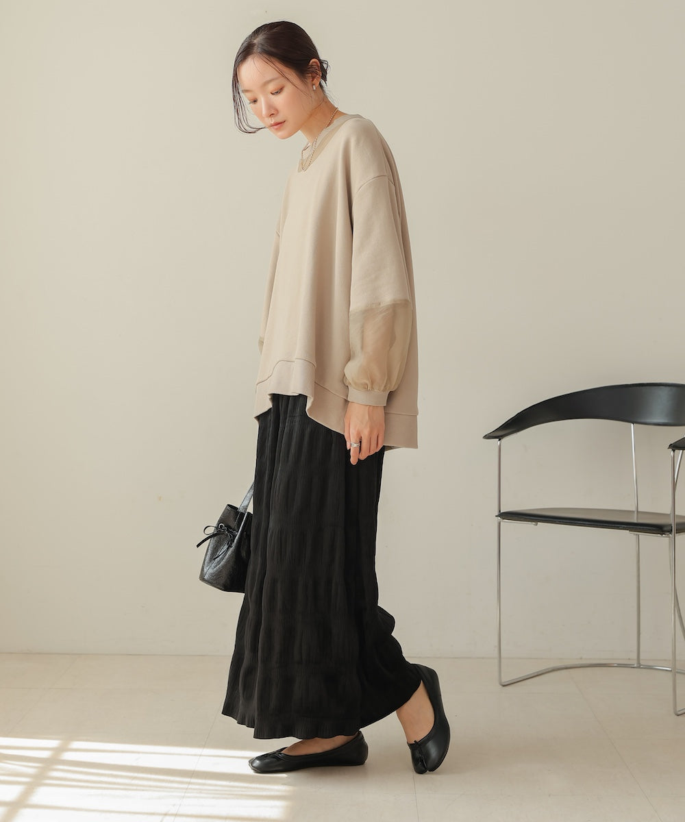 gathered velor skirt