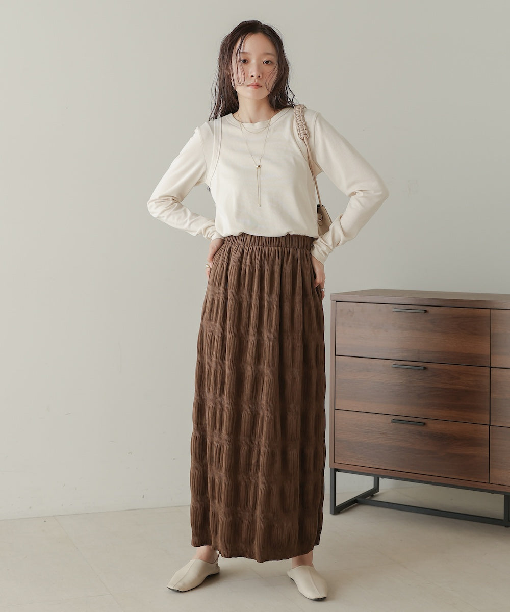 gathered velor skirt