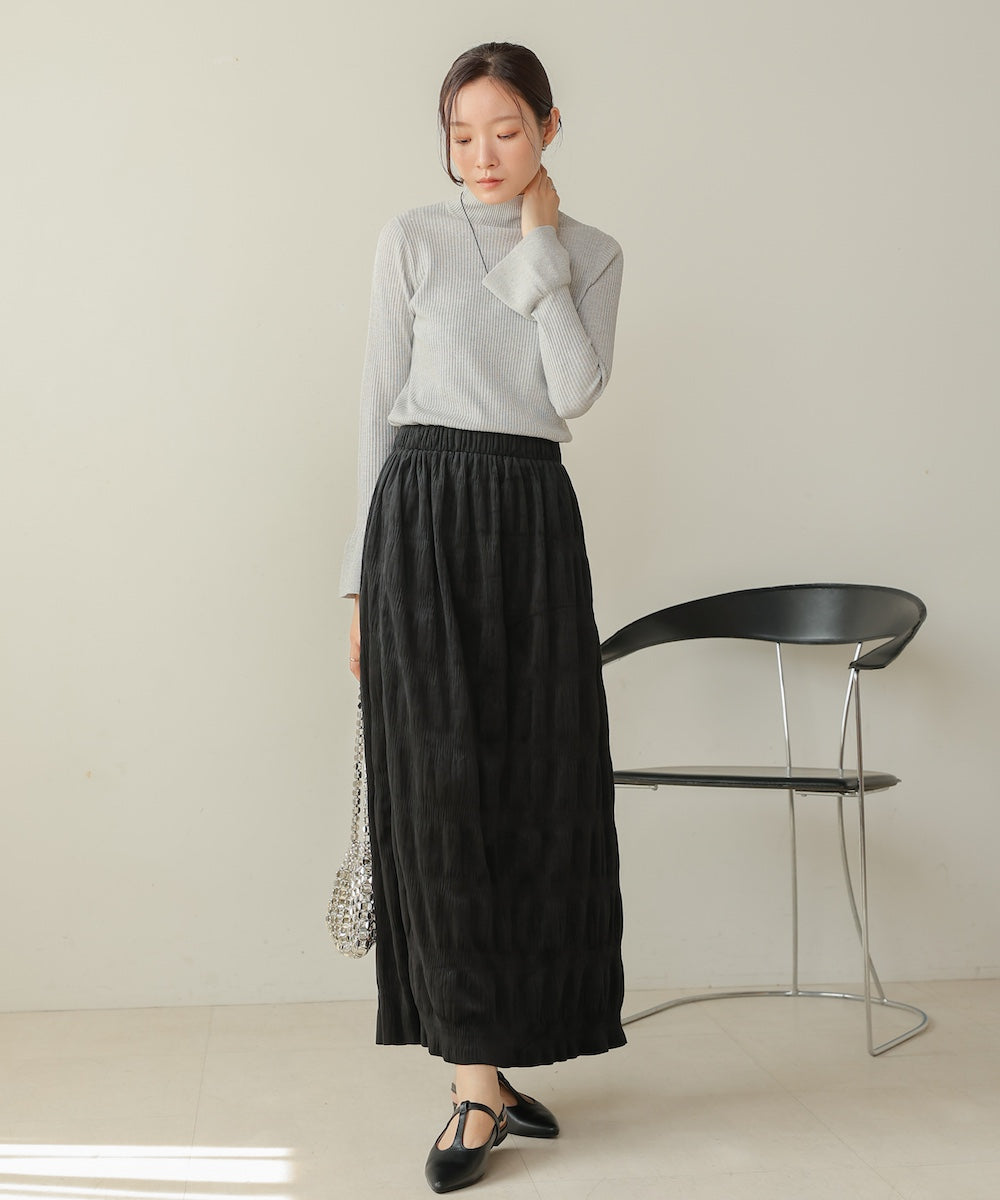 gathered velor skirt