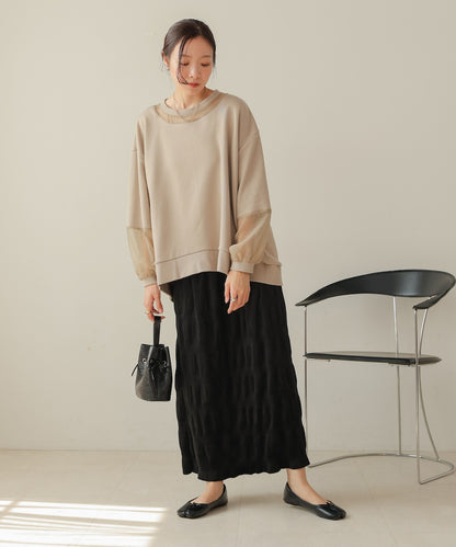 gathered velor skirt