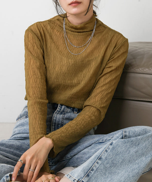 SHEER HIGH NECK TOPS