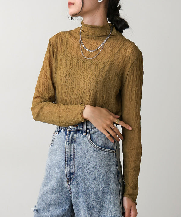 SHEER HIGH NECK TOPS