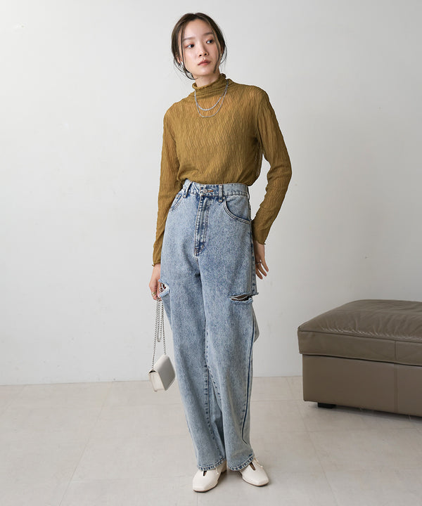 SHEER HIGH NECK TOPS