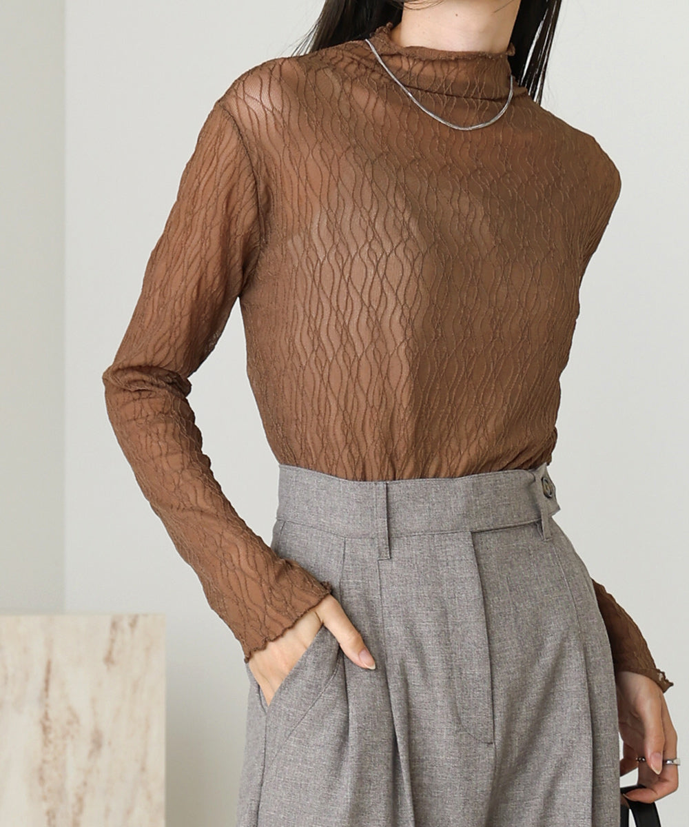 SHEER HIGH NECK TOPS